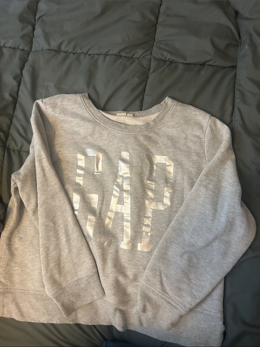 GAP Gray Sweatshirt with Silver Logo